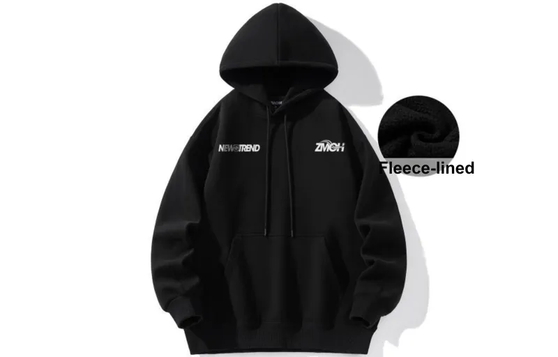 ZMOH Fleece Lined Hoodie Unisex Couple's-11