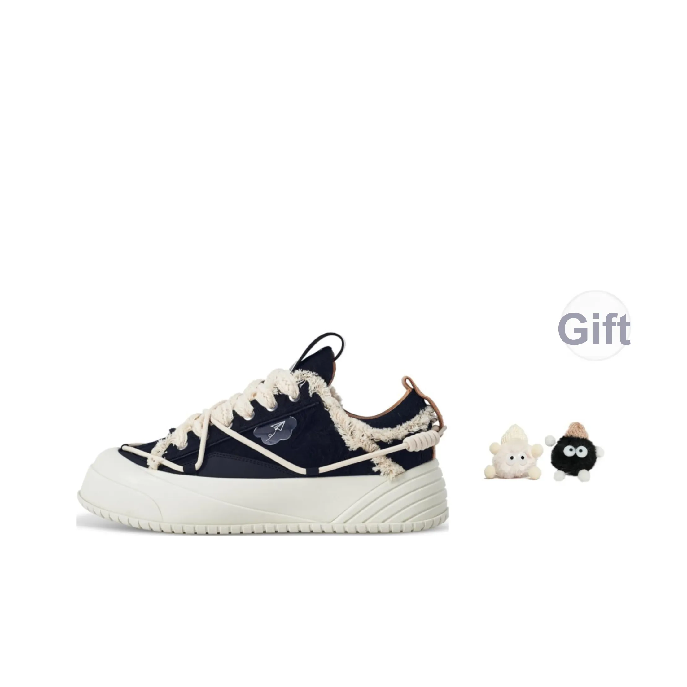 ON MAX Paper Airplane Series Skateboard Shoes Unisex Low-Top Black/White/Beige