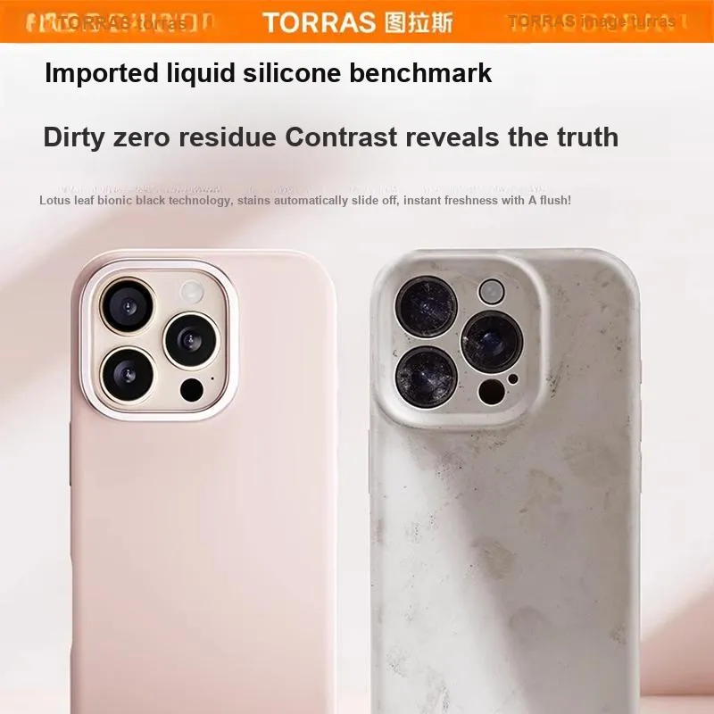 TORRAS Silicone Material Extra Thin Anti Fingerprint Phone Cases Compatible With IPhone 16/15/Pro Max/Pro Solid Color-16