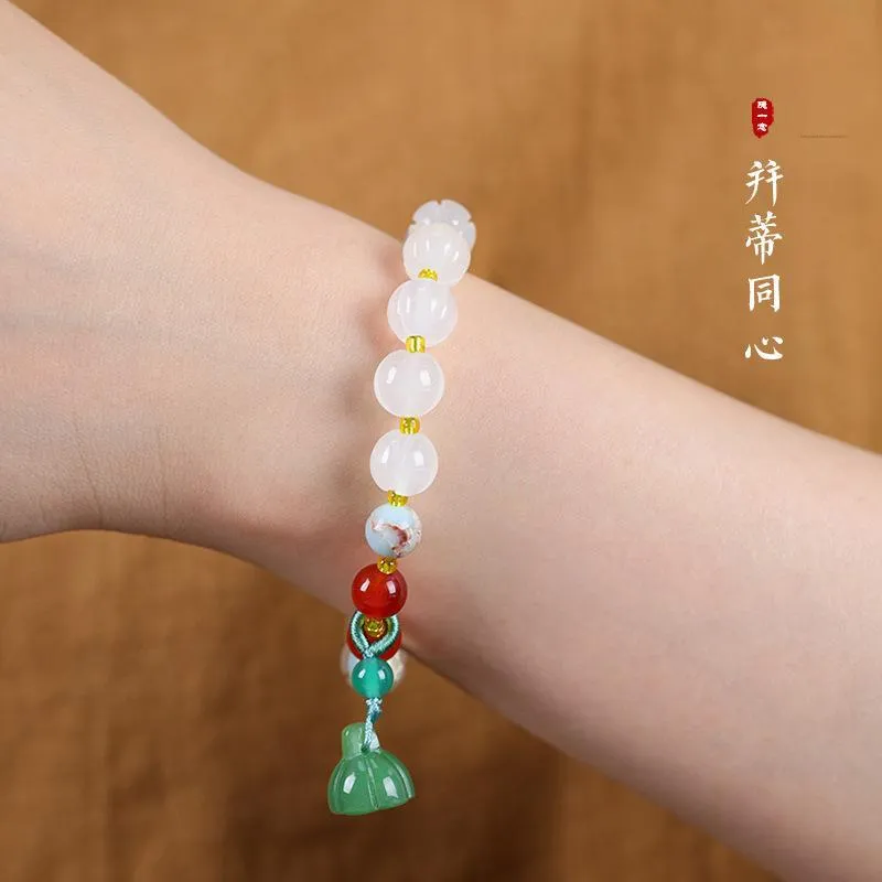 SHUZHUO Golden Silk Jade Bracelets Unisex-3