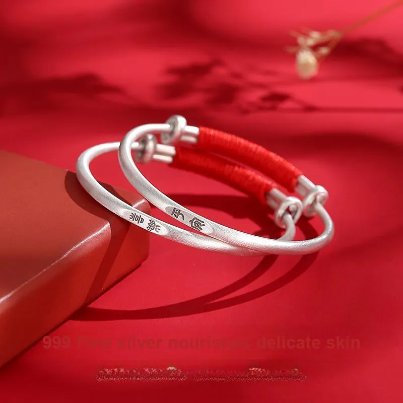 JINLIUFUJIXIANG S999 Sterling Silver Bracelets Kids'-3