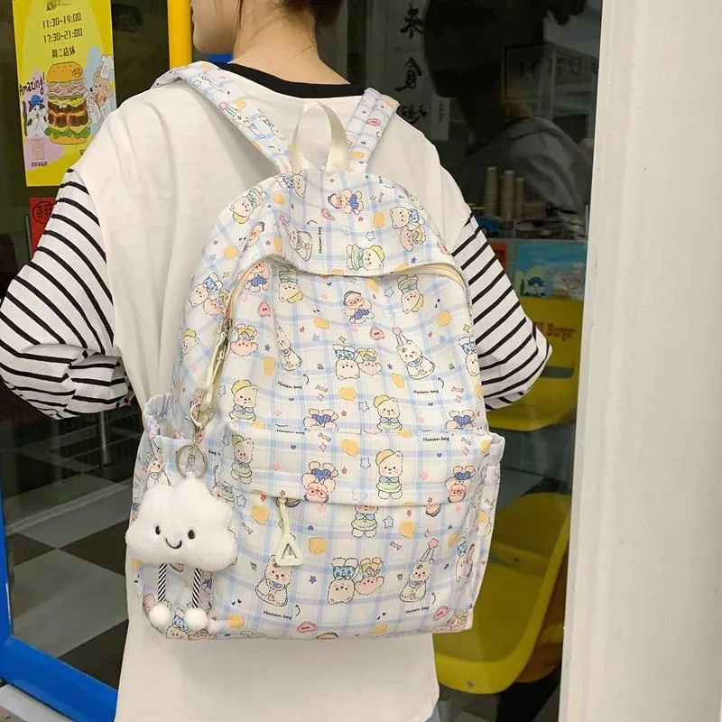 XIANGSU Nylon Backpack Regular Women's Multicolor-11
