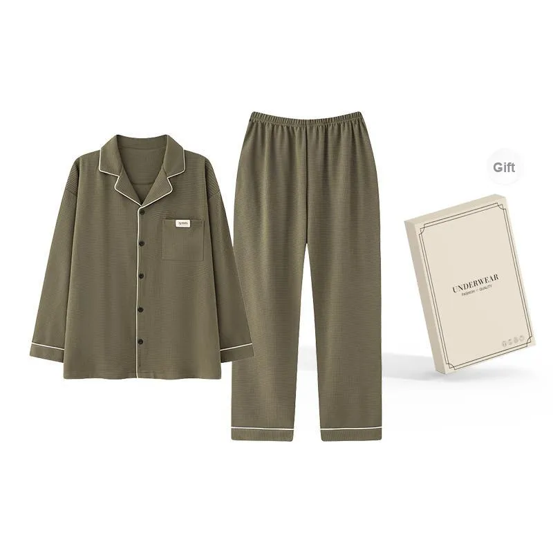 O'MESIK Pajama Set Men's Gift Box Set Olive-0
