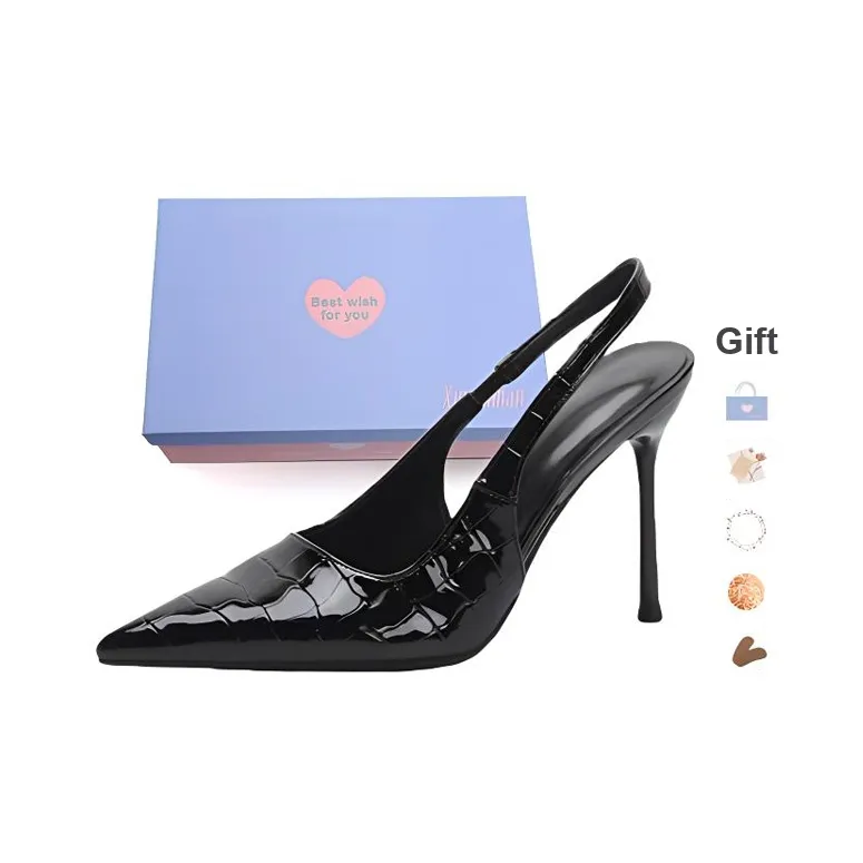 Xingdiman Низкий каблук Высокий каблук Женский Черный Набор в подарочной коробке