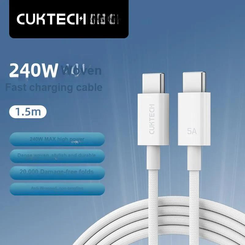 CUKTECH 0.5m X 1 Beige 1.5m X Beige Type c To Type c Laptop Fast Charging Cable PD60W Charger Cable-15