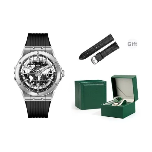 JINLERY Star Name Collection Northern Hemisphere Map Кварцевый механизм Силиконовый ремешок Часы Мужские Черный циферблат