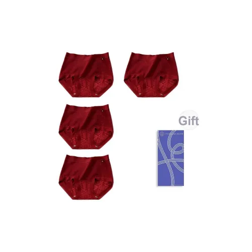 Yingzina 4 шт Gift Box Set 4 шт Анкора красный Женские Трусики-бикини