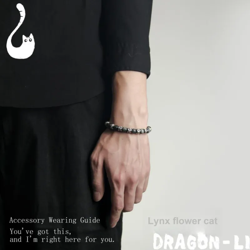 DRAGON LI Hawk's Eye Stone Bracelets Unisex-3