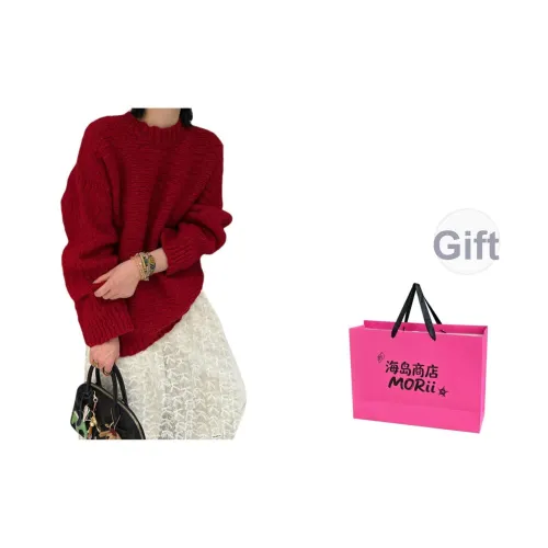 MORii Красный В комплекте сумка для покупок Женские Трикотаж