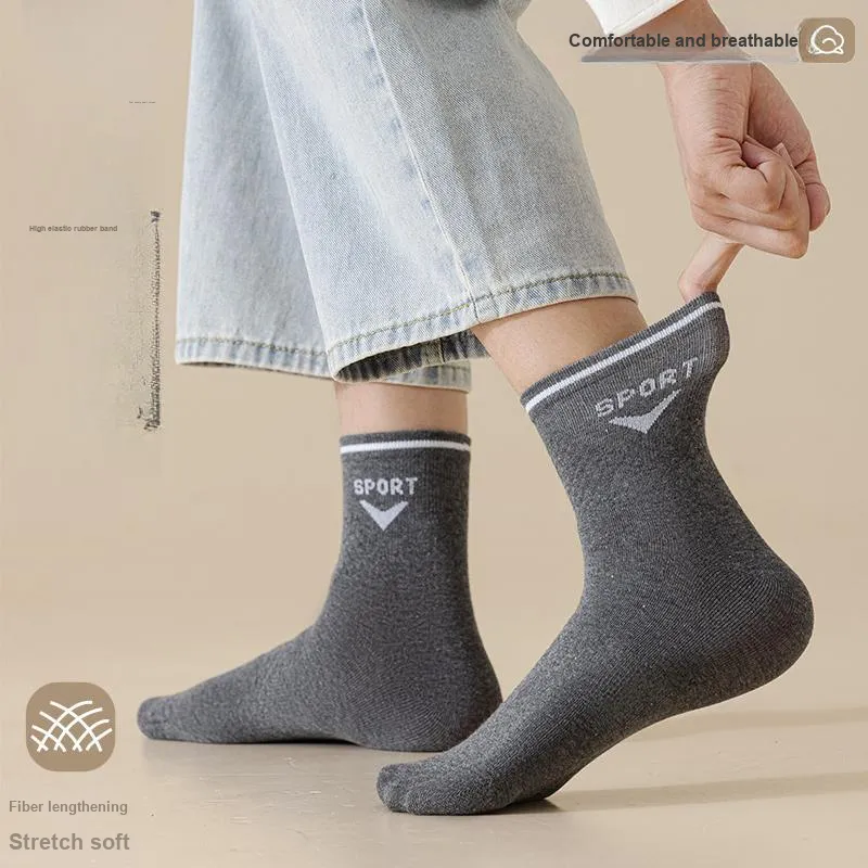 KJ Mid Calf Socks Men's Box Of 10 Packs Mixed Color-4