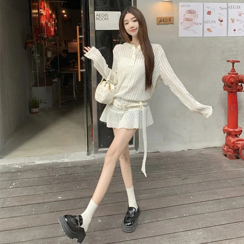 HAPG Long-Sleeved Dresses Women's White-6