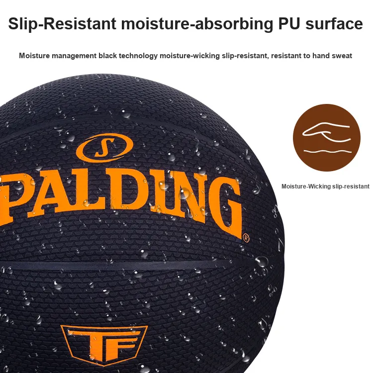 SPALDING TF Collection 77 961Y PU Basketball Black Size 7 Ball Training Unisex-5