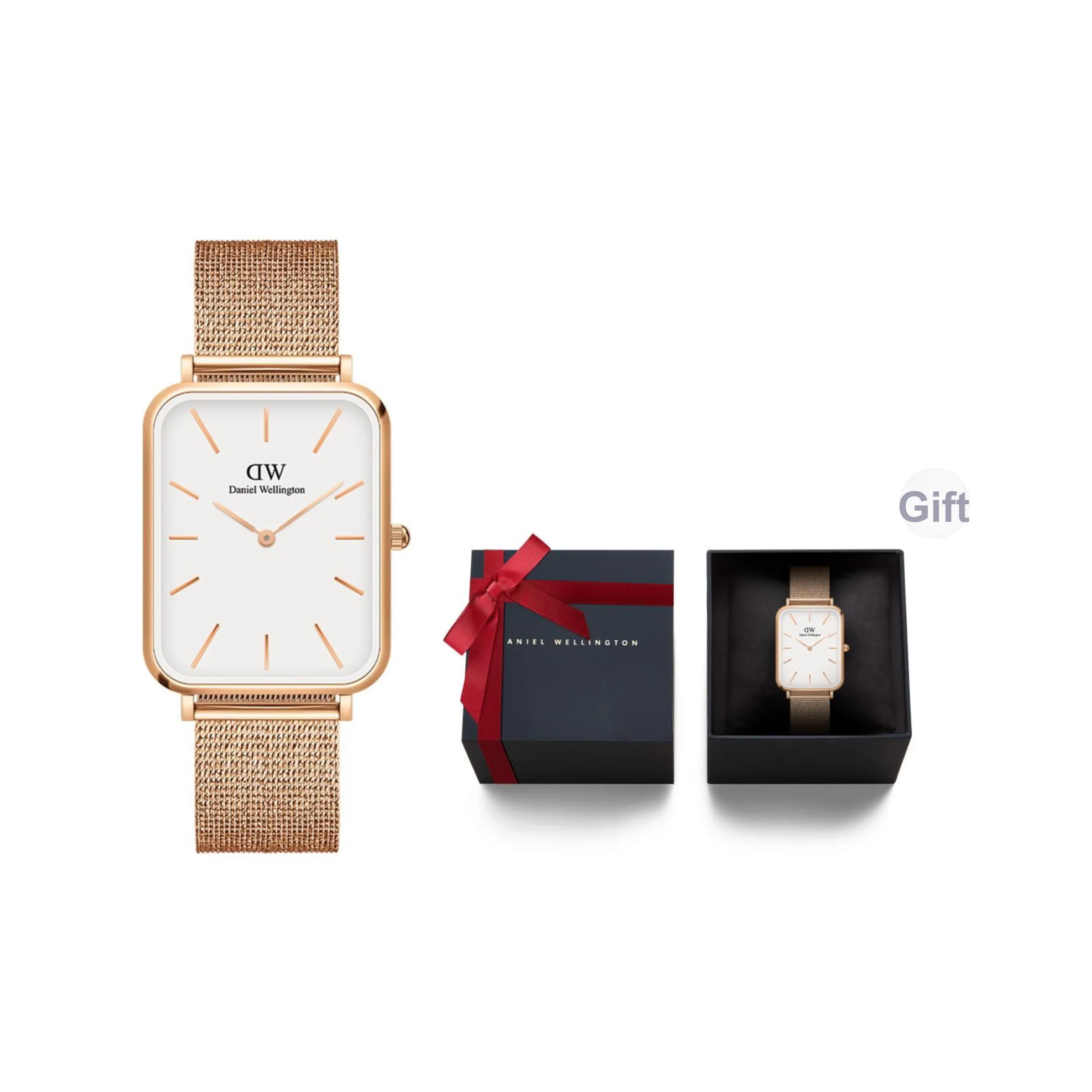 DW/DanielWellington Кварцевый механизм Мужские часы DW Small Square Table 36 мм Белый