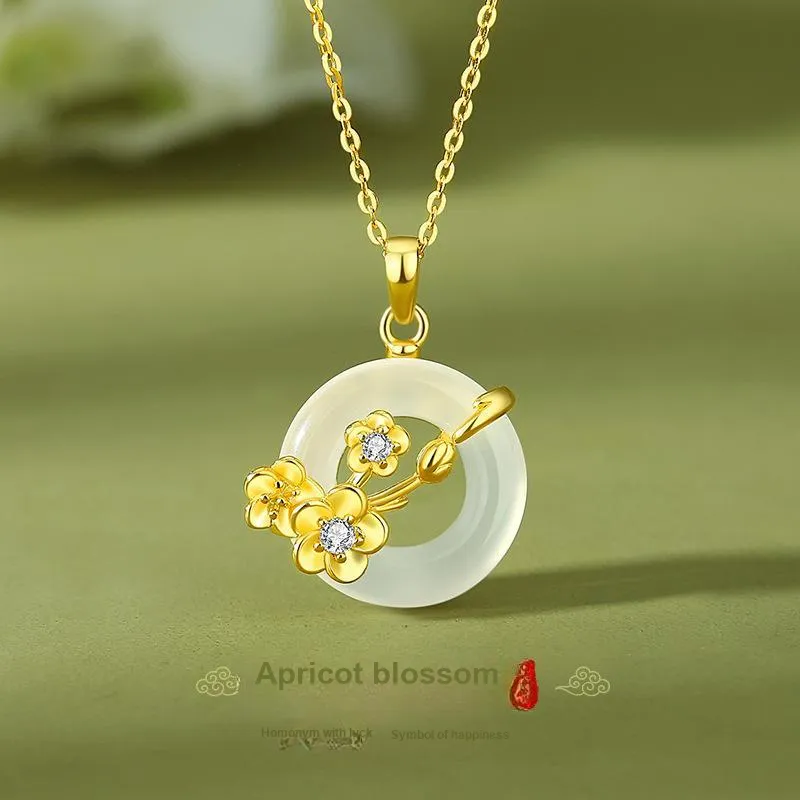 JINJI Natural Chalcedony Necklaces Women's-4