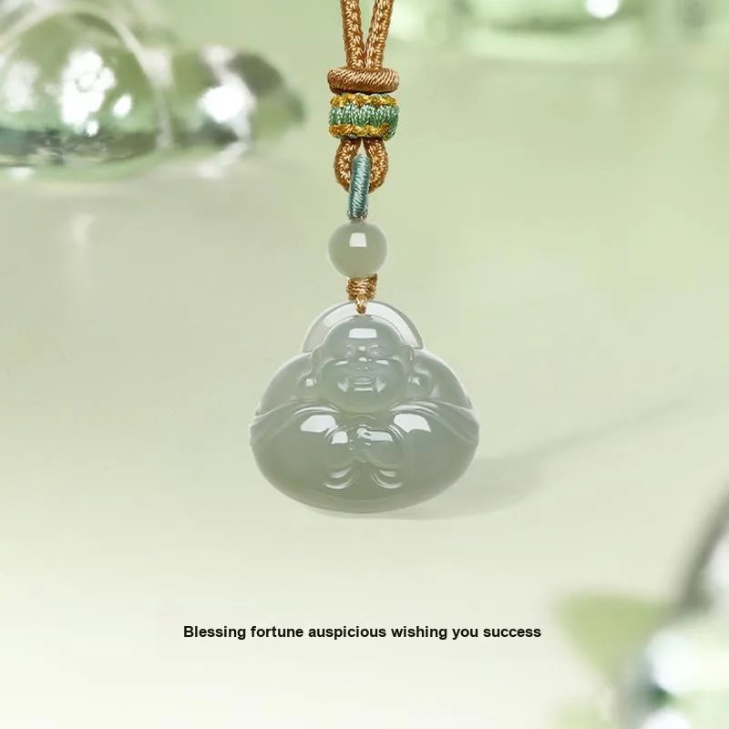ZHOU LIU FU Hetian Jade Necklaces Green Jade Unisex-1