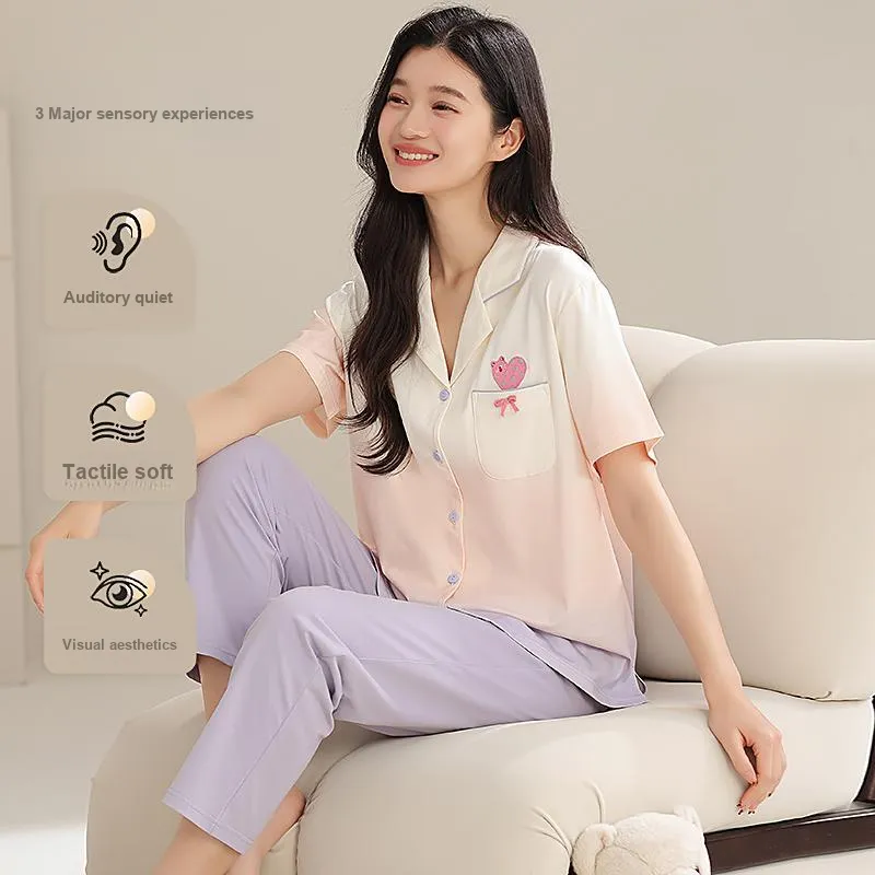 XIAFENYAN Pajama Set Women's Gradient Purple-1