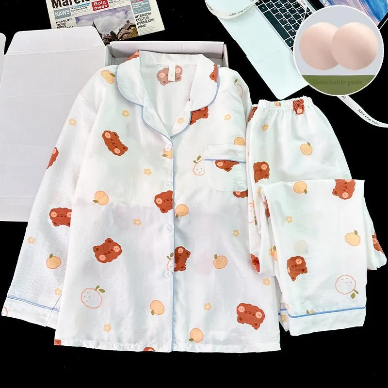 Sleeping Beauty Pajama Set Women's Apricot-4