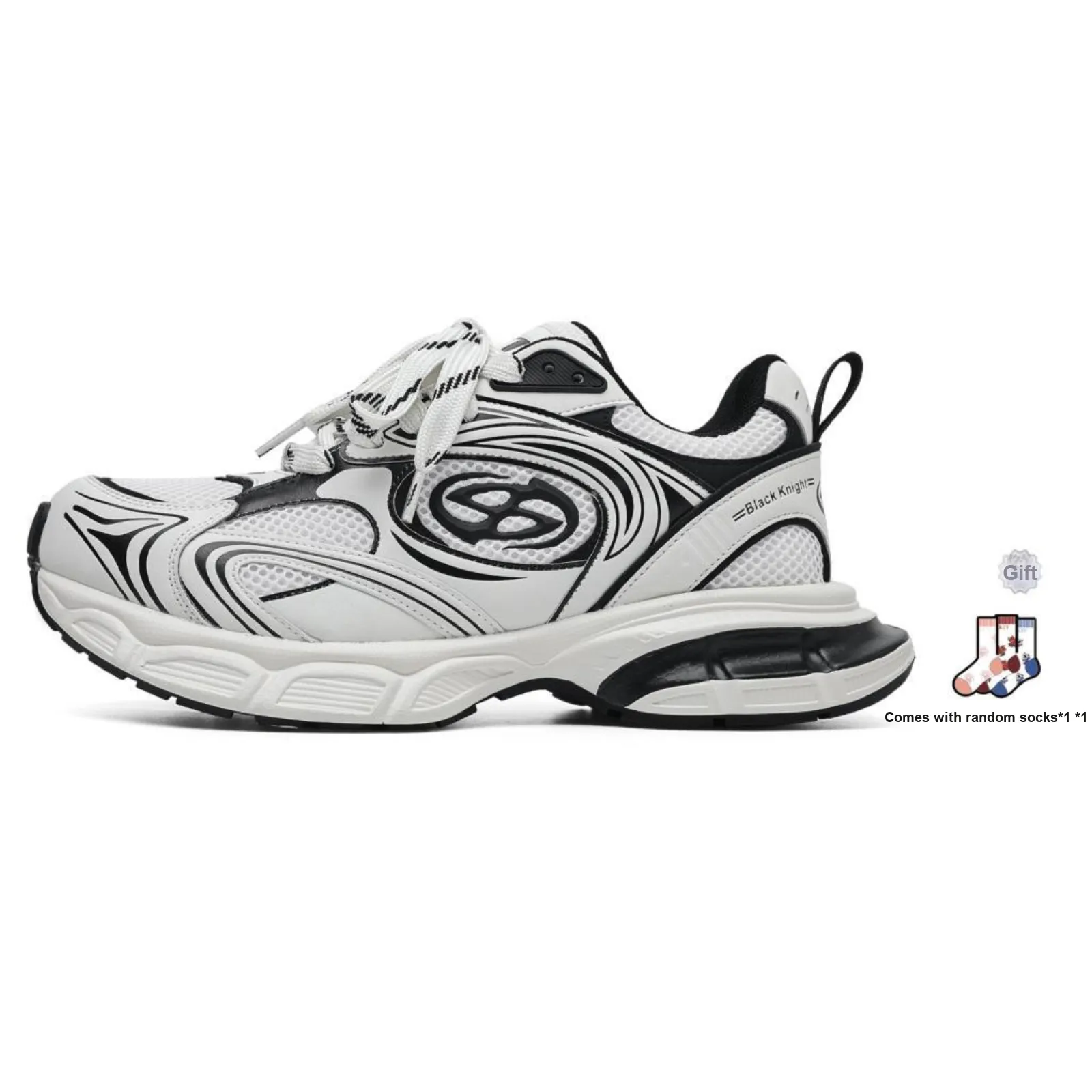 BUFFALO BOUND Anti-Slip Wear-Resistant Low-Top Chunky Sneakers Unisex White
