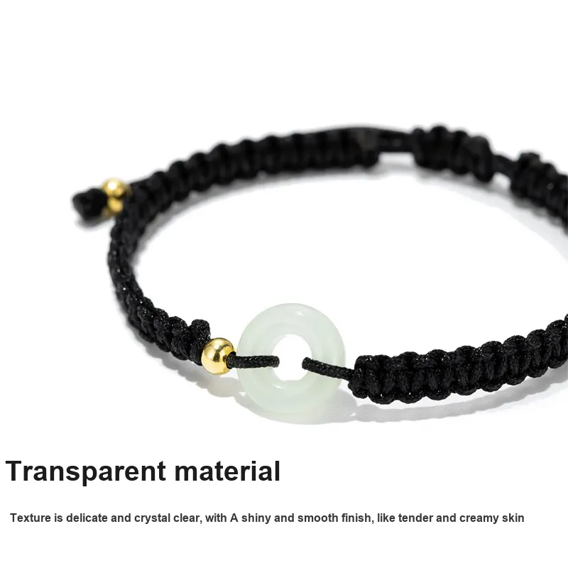 QLADY 925 Sterling Silver Bracelets Unisex Pale Greenish White Jade-5
