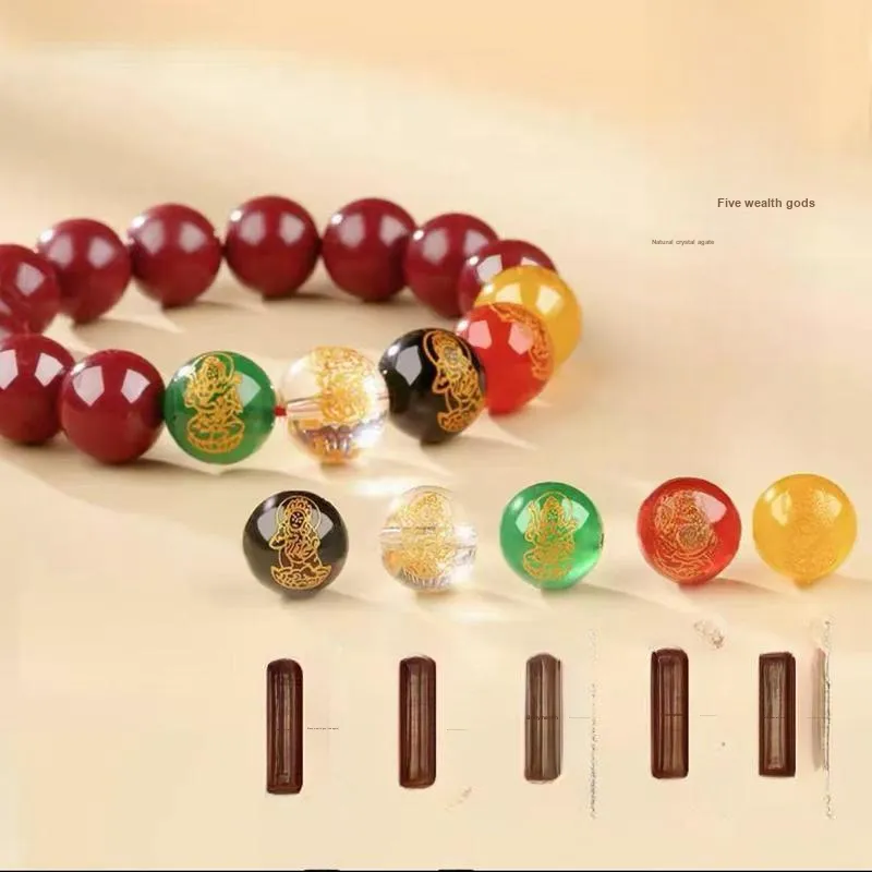 Mount Wutai Cinnabar Jade Bracelet #Good Luck Unisex-1