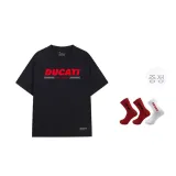 두카티 티셔츠 포함됨 2팩 레드 양말 + 1팩 화이트 양말