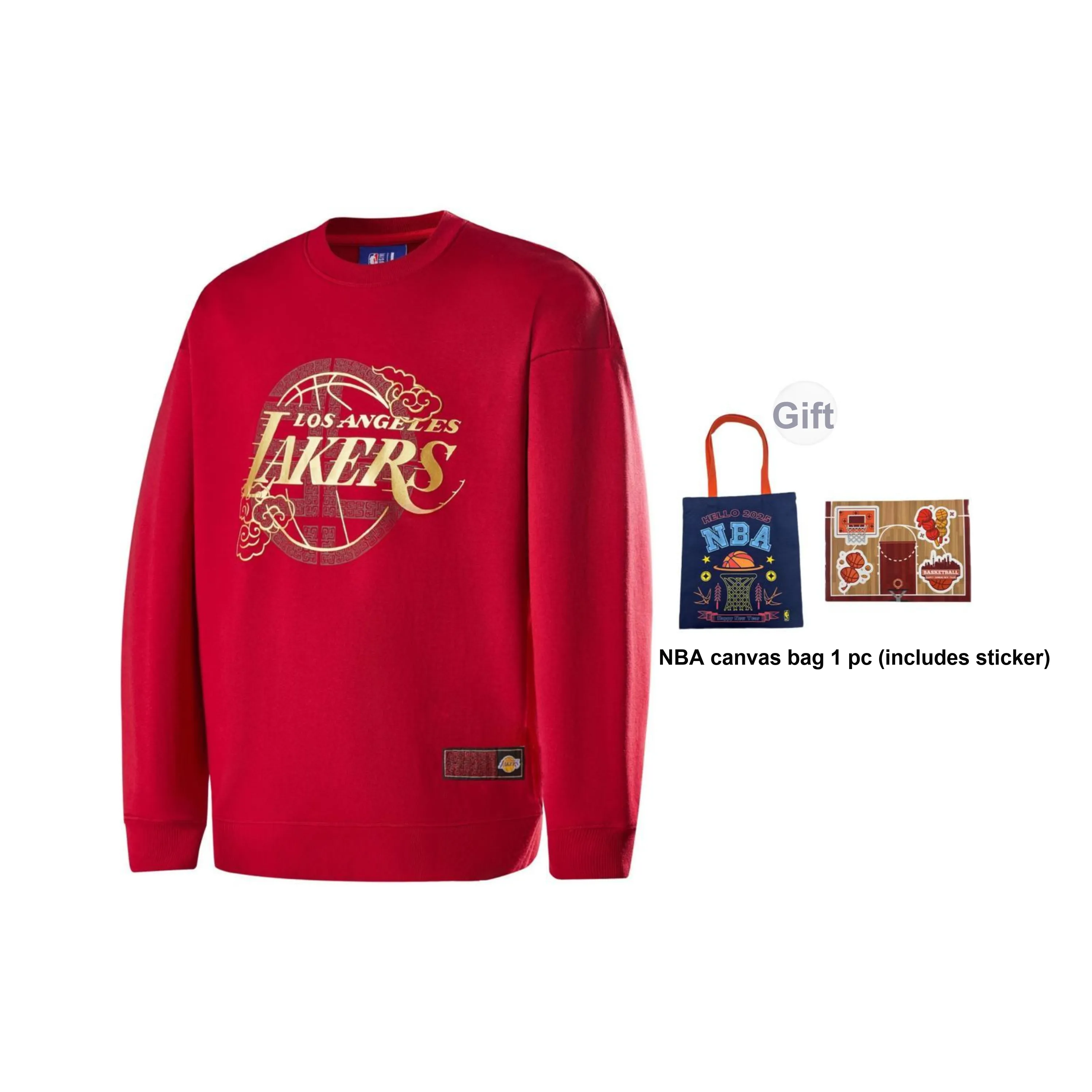 NBA Los Angeles Lakers Толстовка Унисекс Темно-красный