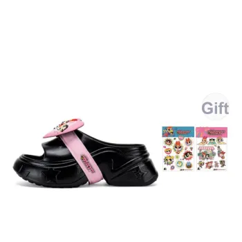 THE POWERPUFF GIRLS x STARTER Slip Resistant Cushioning Slide Slippers Women's Dazzling Black