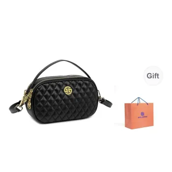 GELANDAI Sheepskin Shoulder Bag, Crossbody Bag, Women's Handbag Women's Black