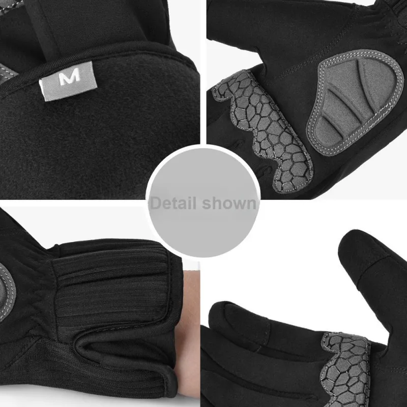 BOODUN Riding Equipment Cycling Glove Outdoor Driving Unisex Microfiber SBR Black-4