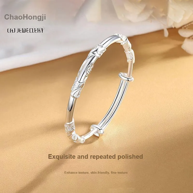 CHAOHONGJI 999 Fine Silver Bangles Women's-3