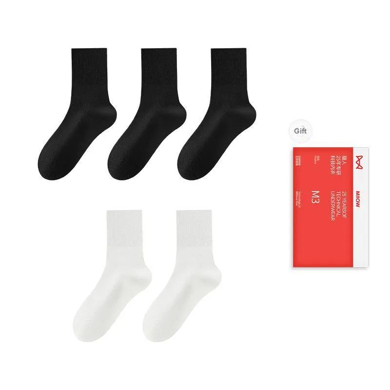 MIIOW Trend Party Series Mid Calf Socks Men's Shopping Bag 5 Pack-9