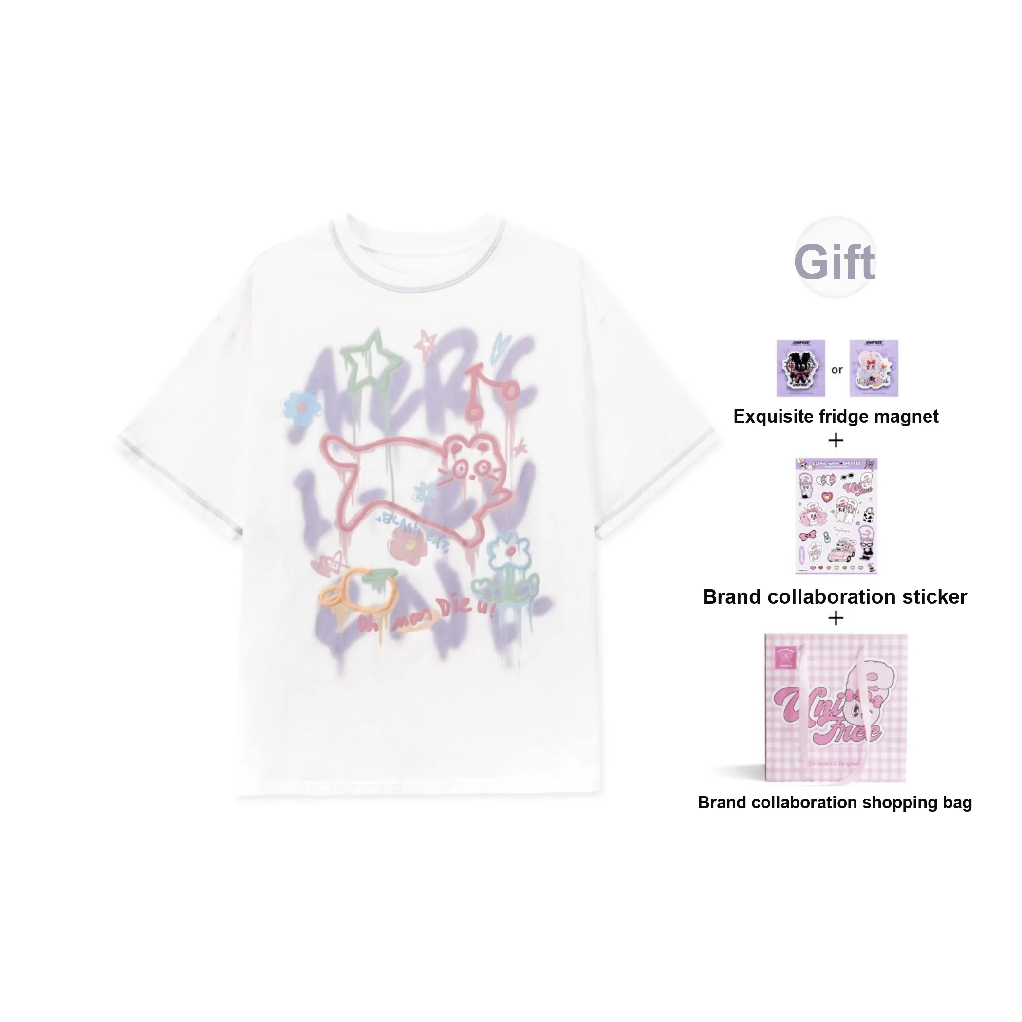 Unifree X Painted Jiao Tai Wolf Co branded Model T Shirts Women's