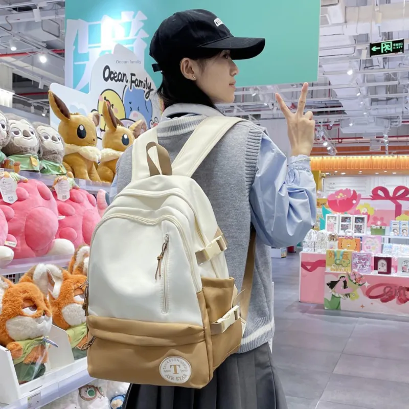 TOUTSEUL YOLO Nylon Backpack Regular Unisex Light Gray/Black/Pink/Khaki-19