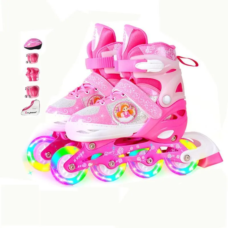 L pard Inline Skates Roller Skating Kids' Size Adjustable-8