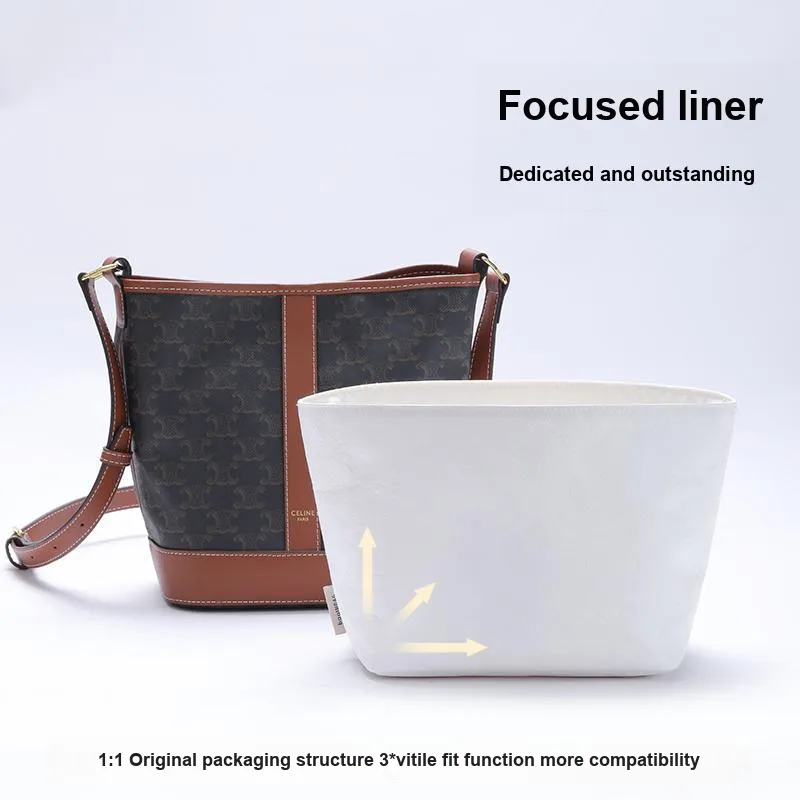 BagINBAG Celine Bucket Bag Collection DuPont Paper Bag Modified Bag Insert Women's White-4