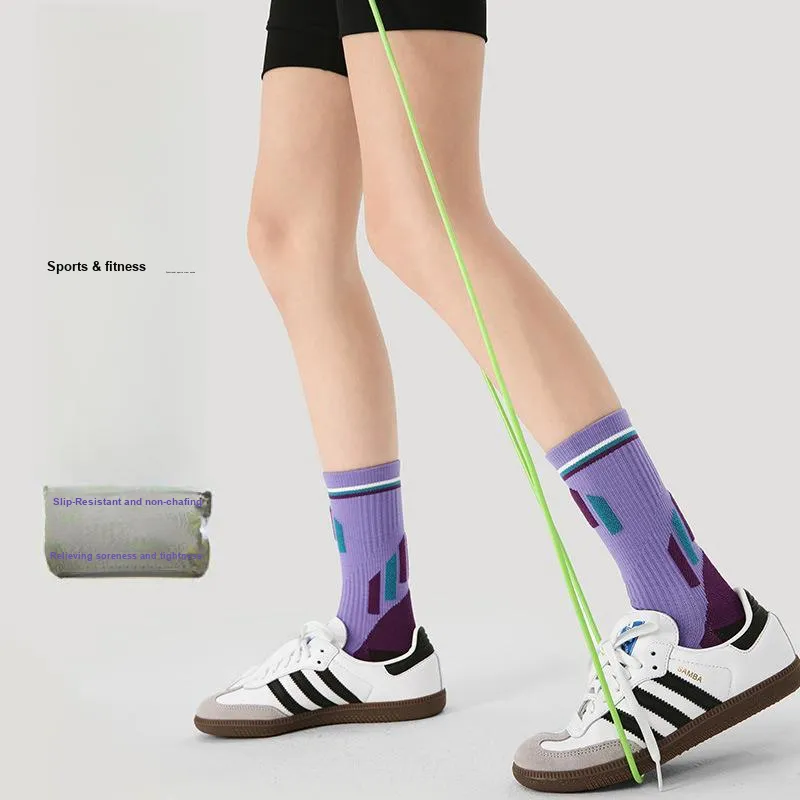 Vine Color Mid Calf Socks Unisex 3 Pack Purple-3