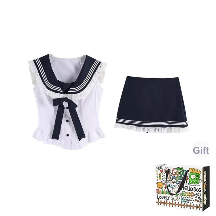 OURUOKE Two Piece Skirt Sets Women's-0