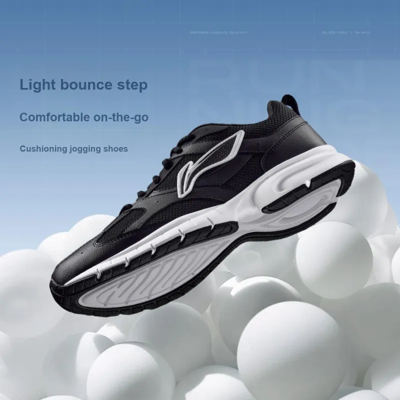 LiNing R037 Shock Absorbers Slip Resistant, Abrasion Resistant, Breathable Low Top Running Shoes Men's Black-5