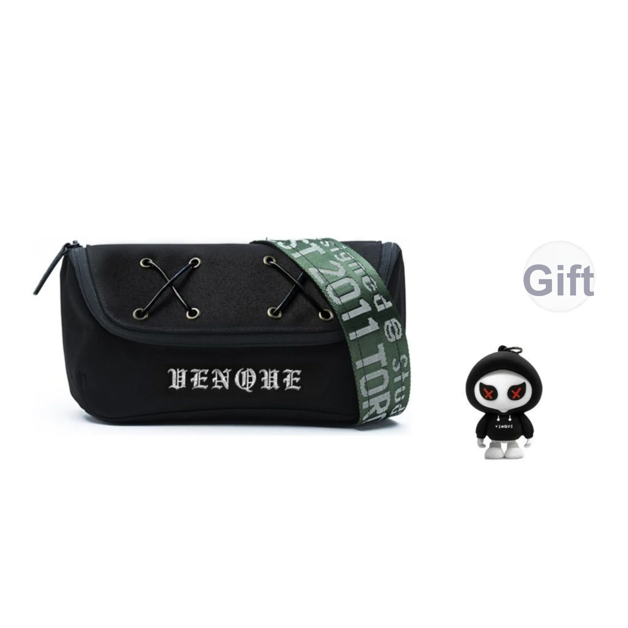 Venque Nylon Fabric Sling Bag Regular Unisex Orange/Army Green/Black
