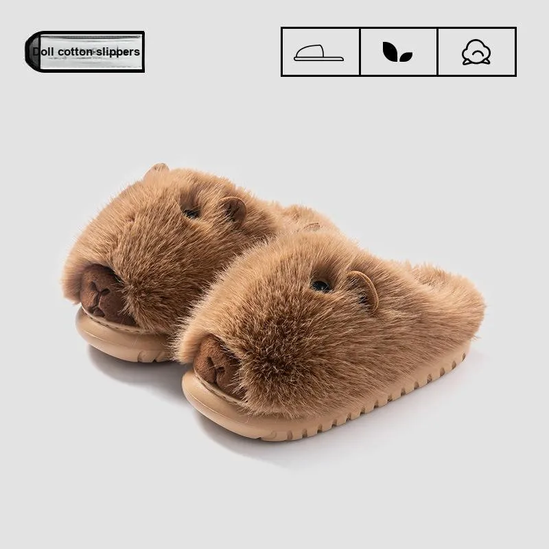 JINGEYU Fall And Winter Fashion Cute Pet Kapi Balaka Cartoon Home Plush Platform Warm Soft Sole Slip Resistant-6