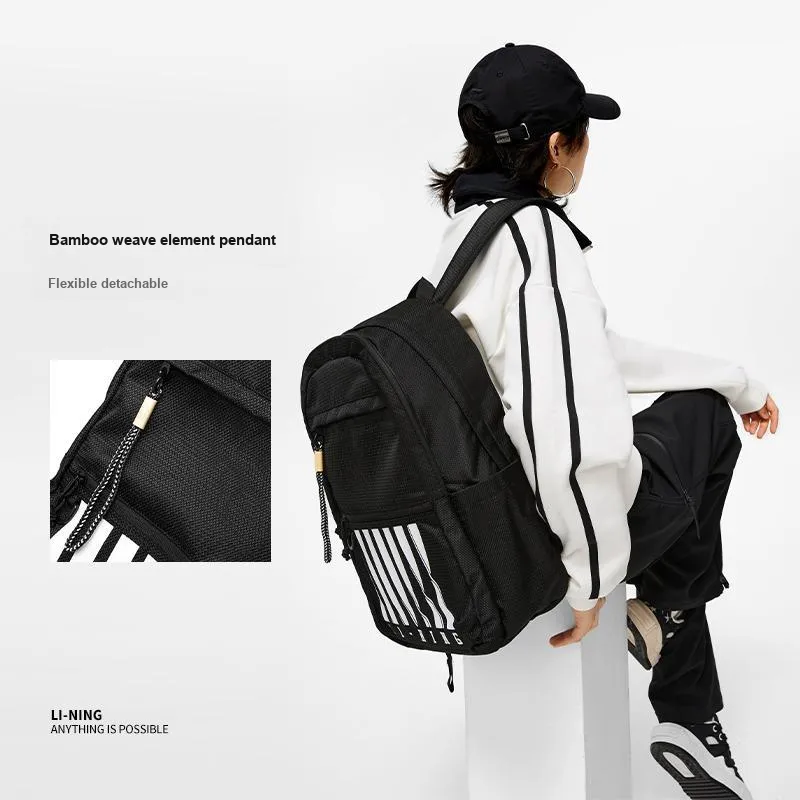 LiNing Chinese Culture Series Polyester Backpack Regular Unisex Black-7