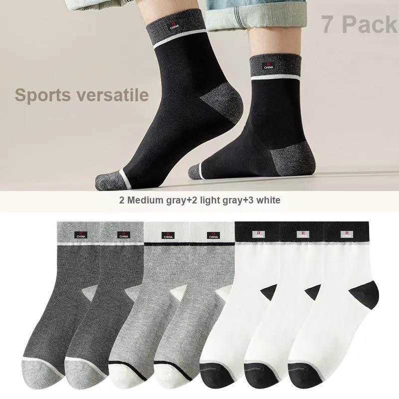 Lan Miao Mid Calf Socks Men's 7 Pack-3