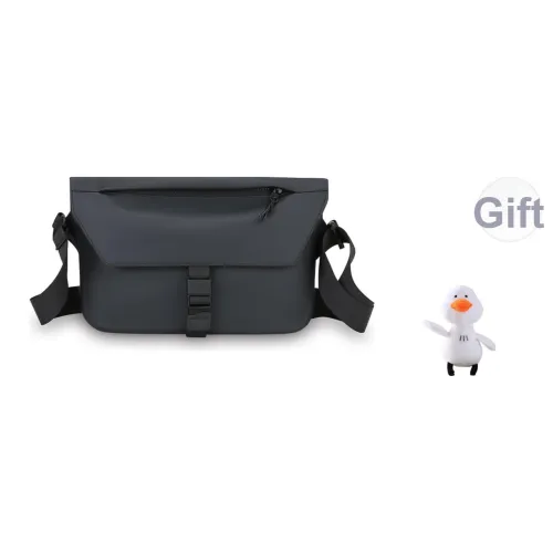 KINMAC Нейлоновая сумка через плечо унисекс черного цвета