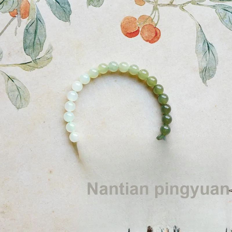 FANGYUANXIAOFU Hetian Jade Bracelets Green Jade Women's-2