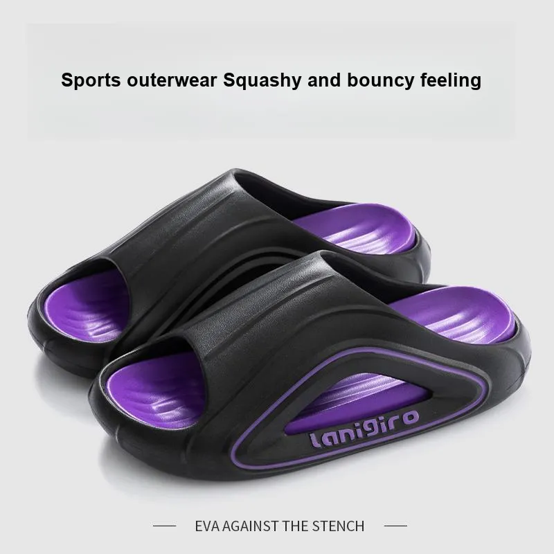 Foot Recreation Men's Sports EVASlip Resistant Soft Sole Squashy And Bouncy Feeling Indoor Home Bathing Slippers-17