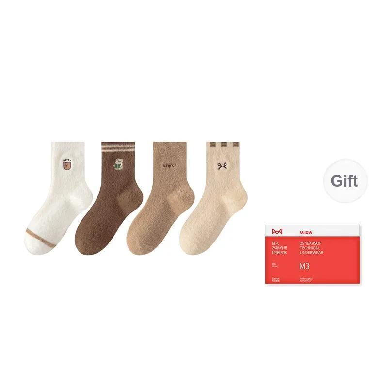 MIIOW Trend Party Series Mid Calf Socks Women's Shopping Bag 4 Pack-9