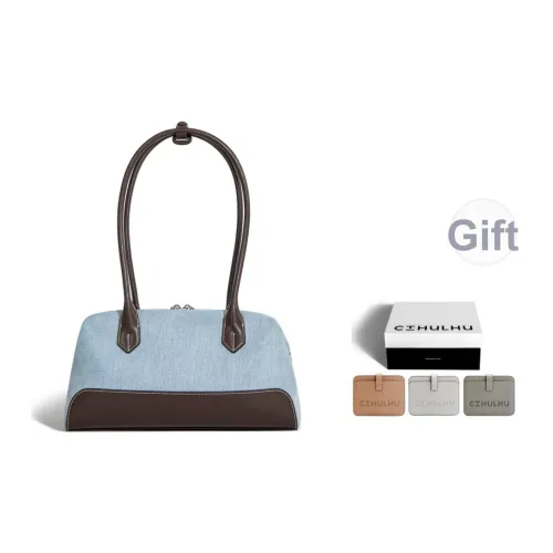 Cthulhu Кожа с Деним Сумка на плечо Большая Женская Синий Кофейный Цвет