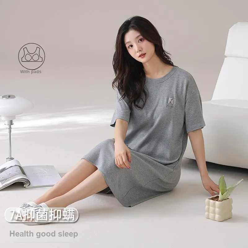 FENTENGCARE Nightgown Women's Gray-5