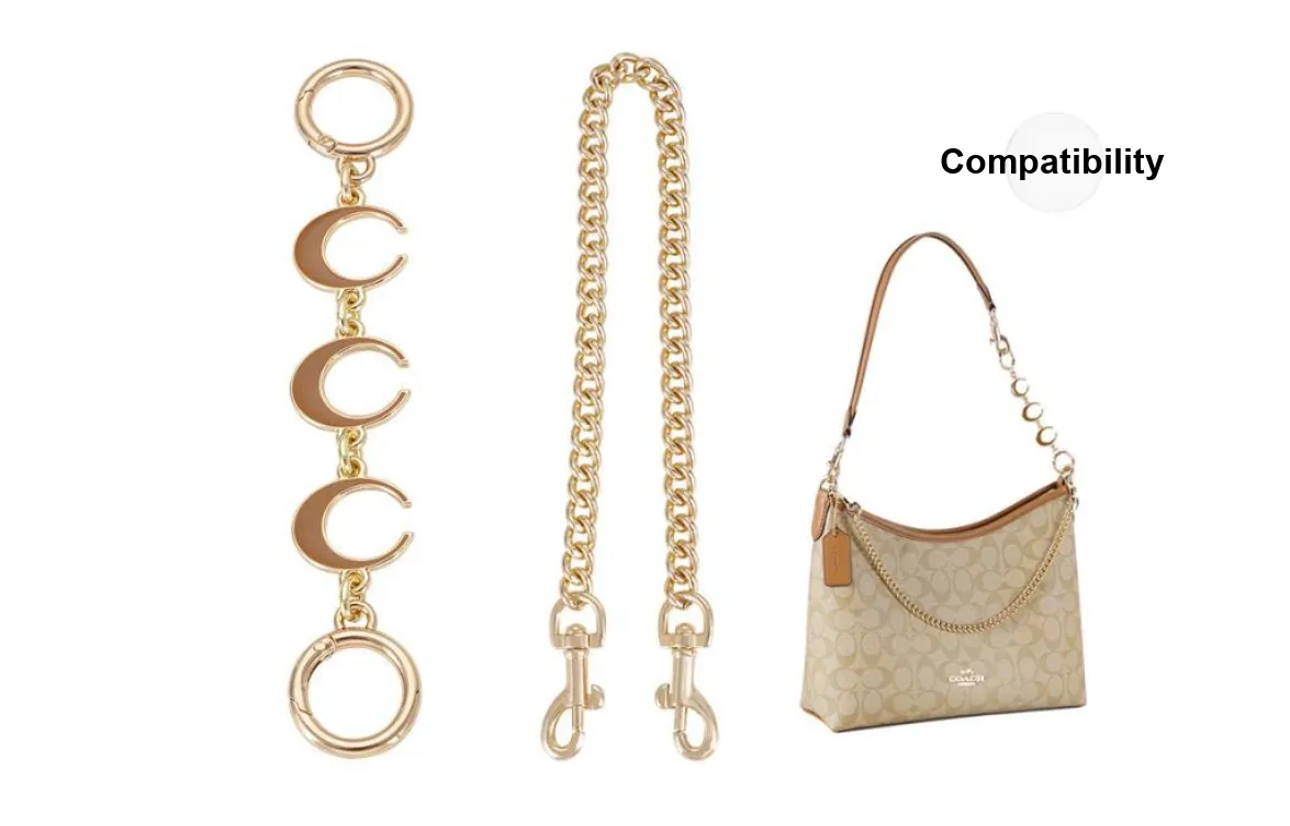 GUYI Multiple Metal Chains Liner, Chain Bag Merchandise Women's Gold Tone