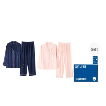 Qin Jing Pajama Set Unisex Blue Gray Pink